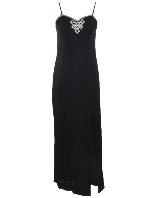 Black & Silver Sequined Evening Dress - M Holiday party dresses