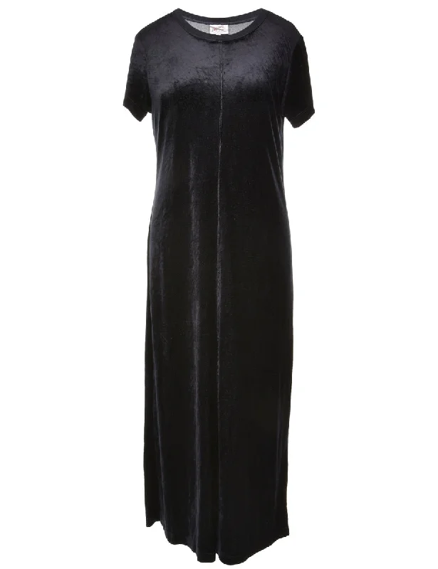 Black Velvet Evening Dress - M Comfortable party dresses for all-night wear