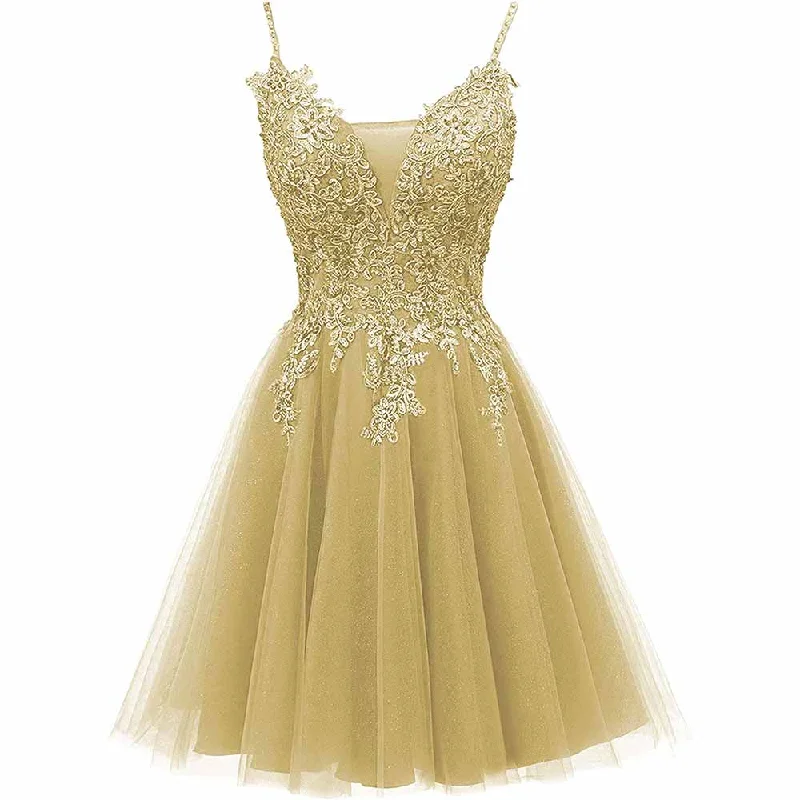 Homecoming Dresses Tulle Prom Dress Appliques Cocktail Party Dress