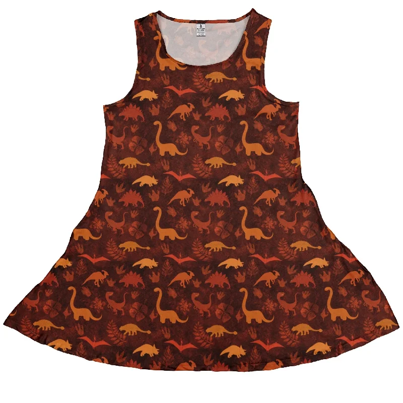 Dinosaur Tropical Fall Sunset Dress