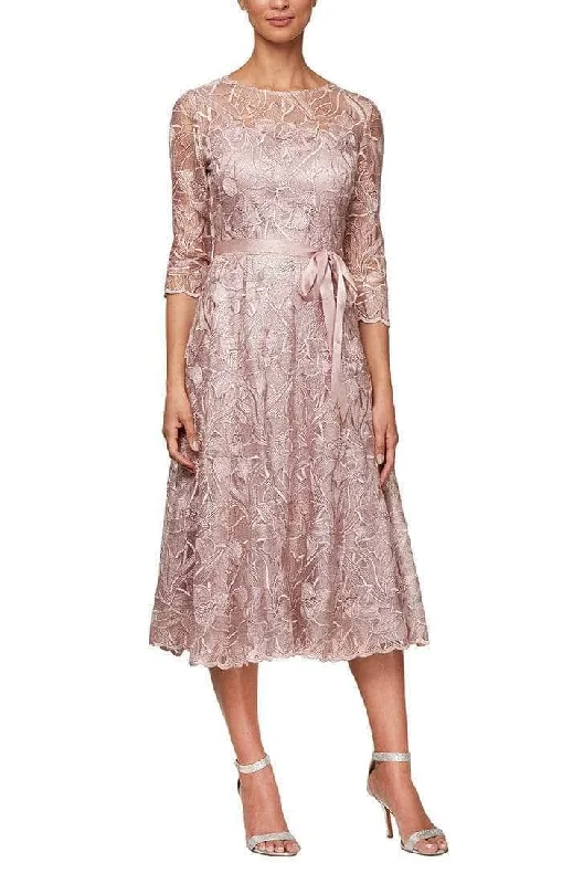 Alex Evenings - Quarter Sleeve Lace Formal Dress 8217835